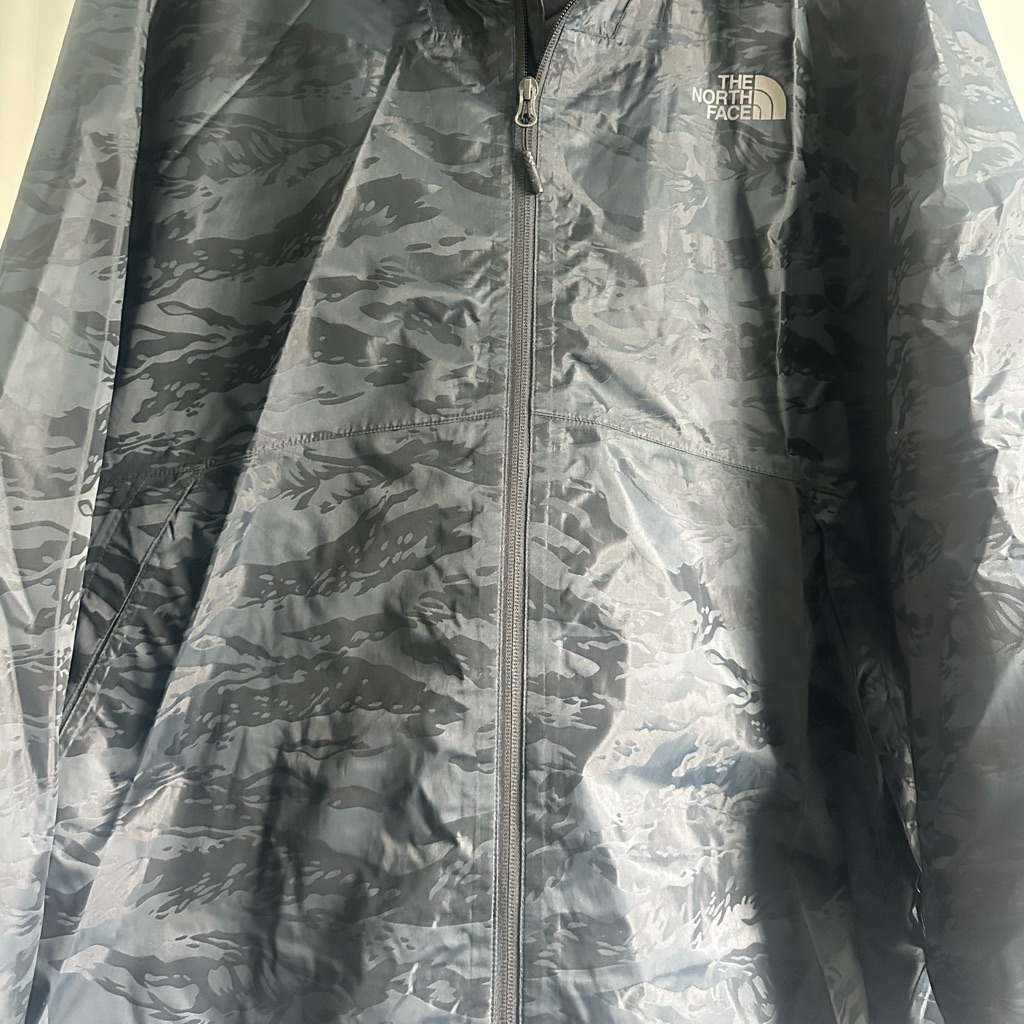 The North Face Black And Gray Patterned Windbreaker Worn Once (Too Small)